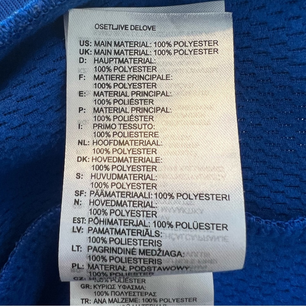 Adidas Men's L Hoodie Sweatshirt Team Issue Badge of Sport Funnel Pullover Blue - Picture 5 of 7